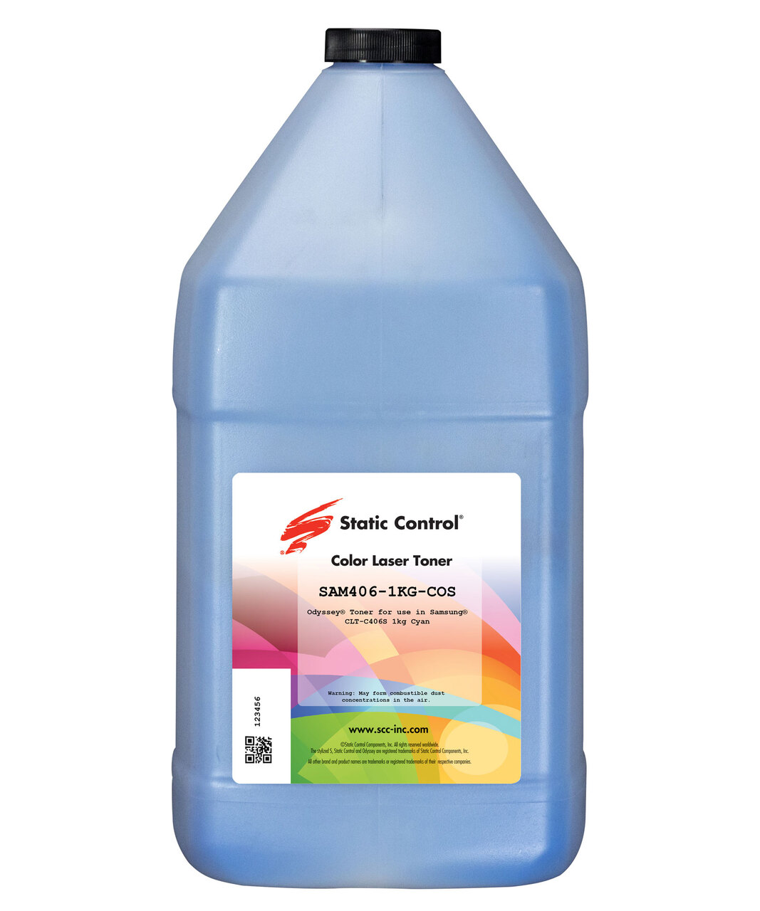 Тонер Static Control для CLP-360/365/406, C, (Odyssey), 1 кг,флакон SAM406-1KG-COS