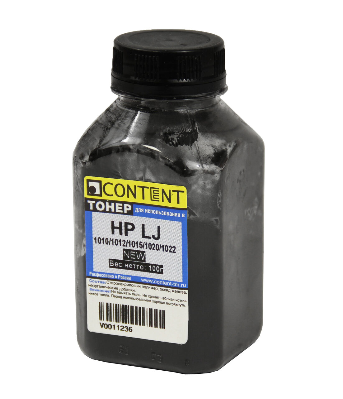 Тонер Content для HP LJ 1010/1012/1015/1020/1022, Bk, 100 г,банка