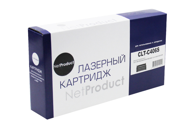 Тонер-картридж NetProduct (N-CLT-C406S) для SamsungCLP-360/365/368/CLX-3300/3305, C, 1K