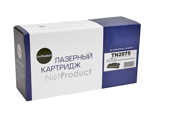 Тонер-картридж NetProduct (N-TN-2075) для BrotherHL-2030/2040/2070/7010/7420/7820, 2,5K