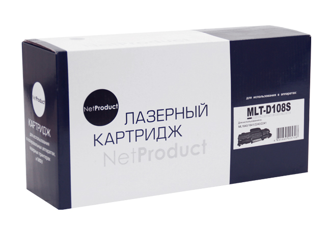 Картридж NetProduct (N-MLT-D108S) для SamsungML-1640/1641/2240/2241, 1,5K