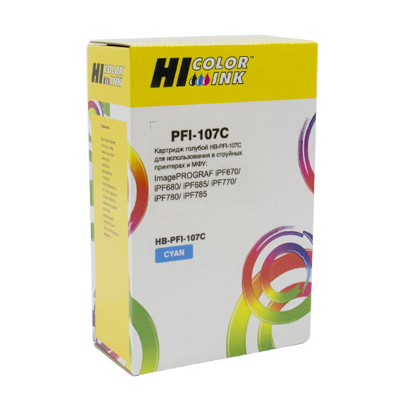 Картридж Hi-Black (PFI-107C) для Canon iPF680/685/780/785, C